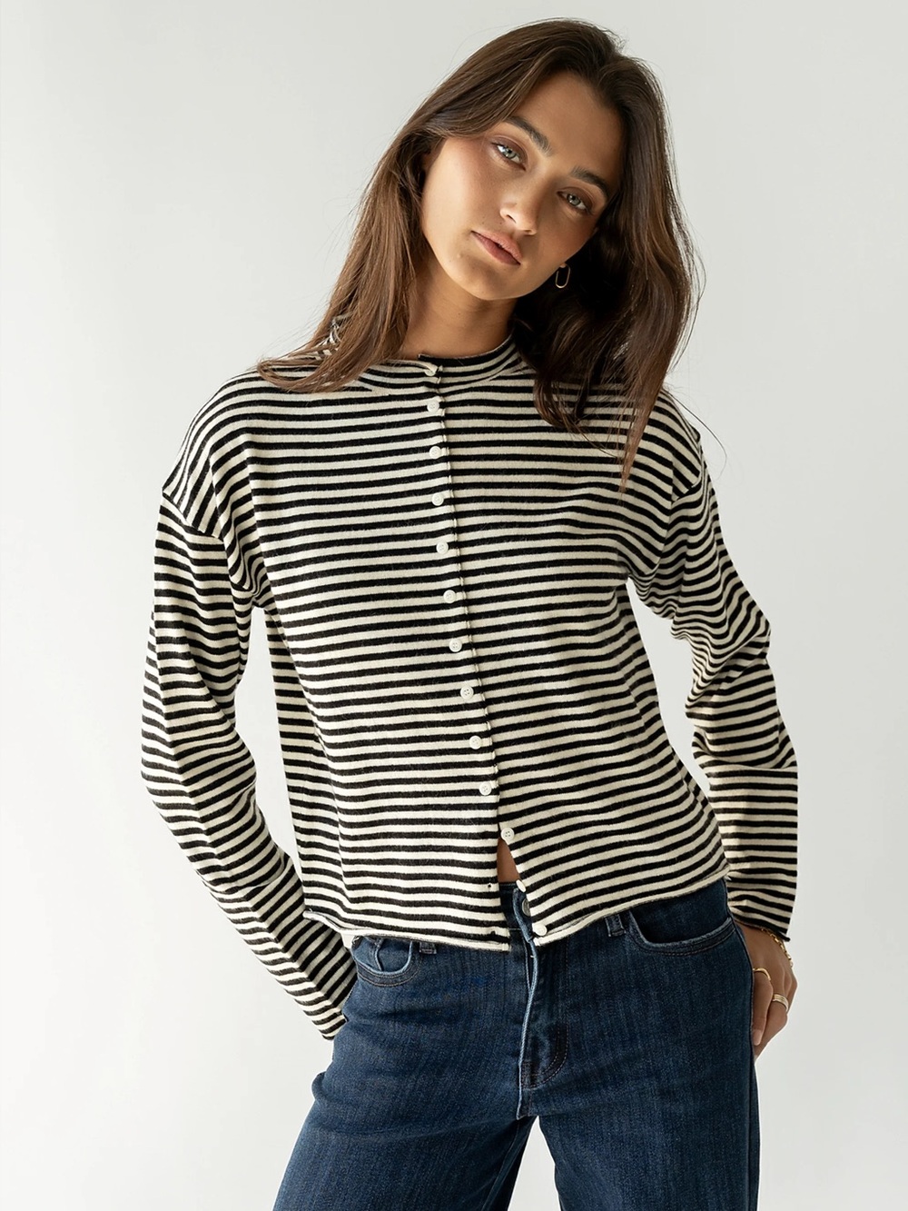 🆕 Böhme Julianne Striped Cardigan in Black - XS & S